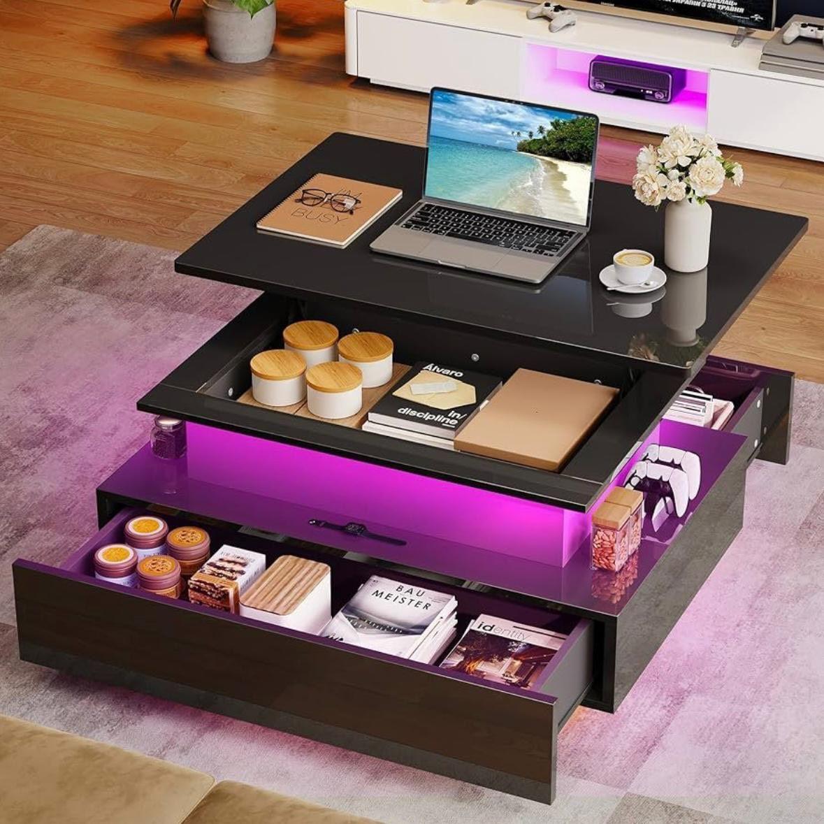 LED Couchtisch Schwarz
