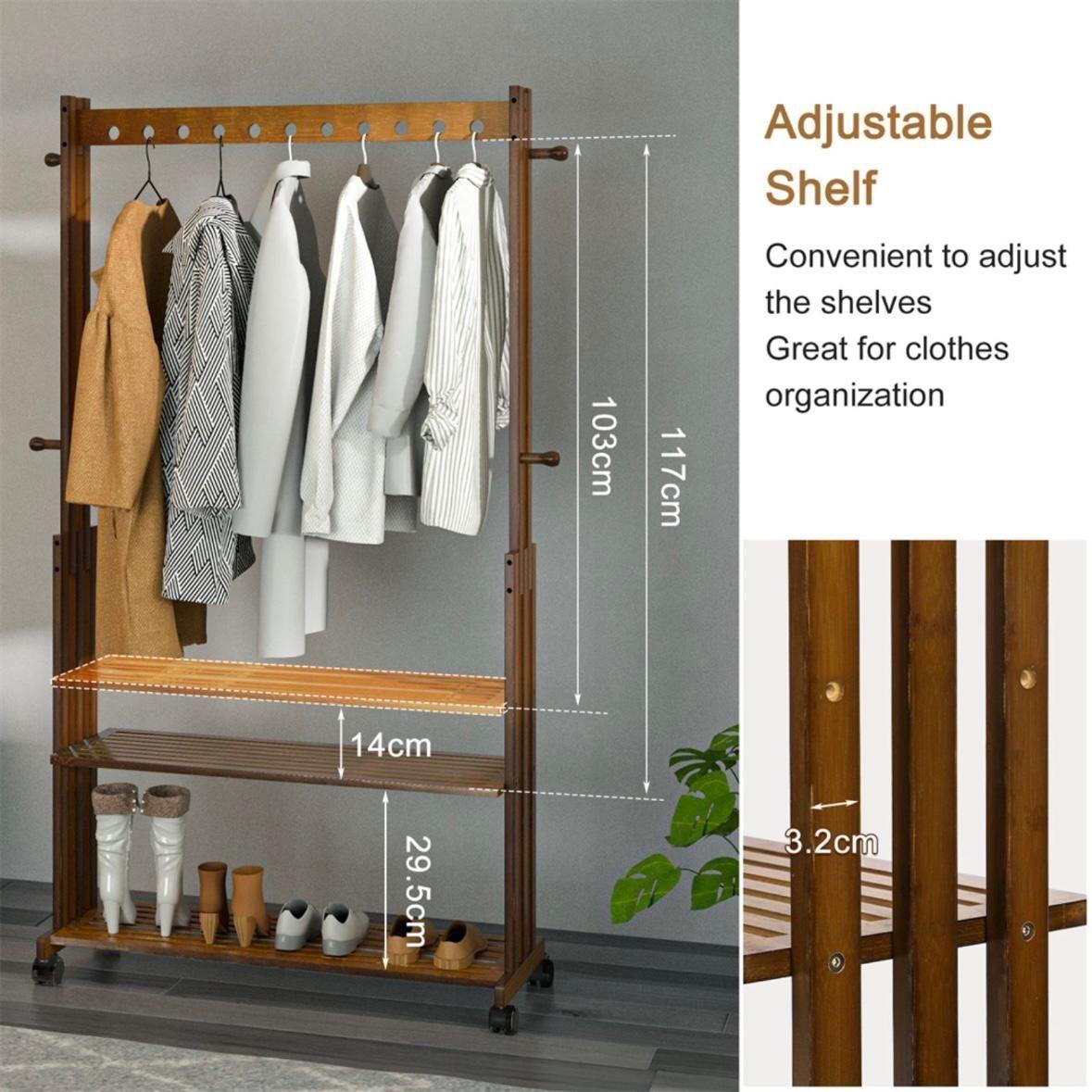 Kleiderständer Bambus Vintage Garderobe