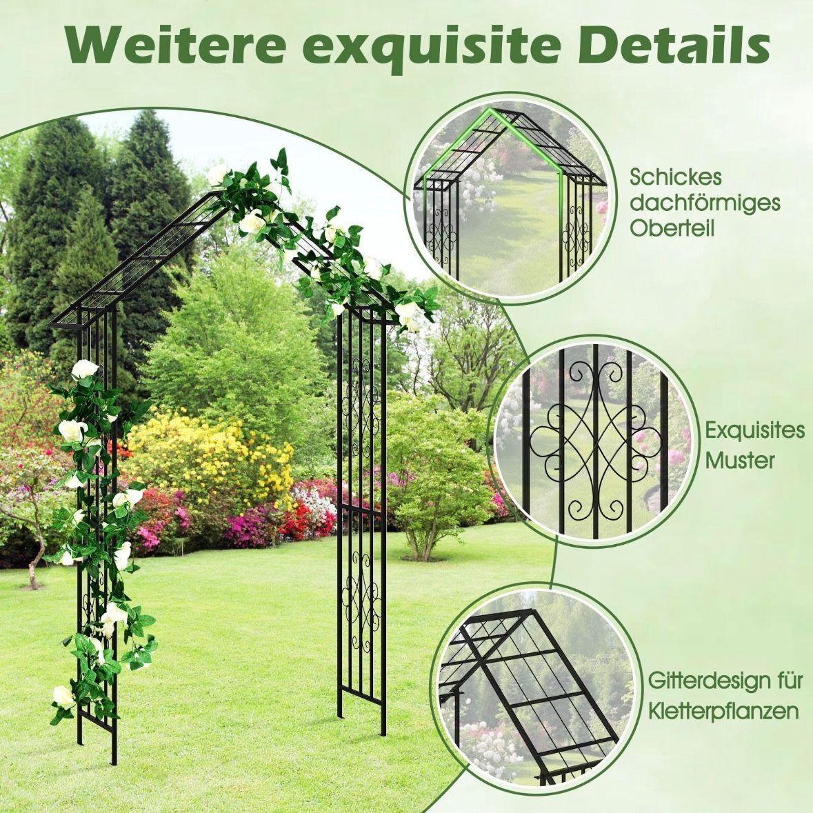 Rosenbogen Metall Rankhilfe Gartenbogen Torbogen Schwarz