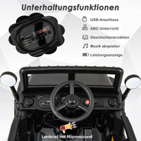 Elektrisches Kinderauto 12 V mit Fernbedienung & LED – Schwarz
