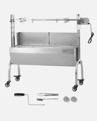 Spießbratengrill Edelstahl mit Motor bis 90kg Tragkraft