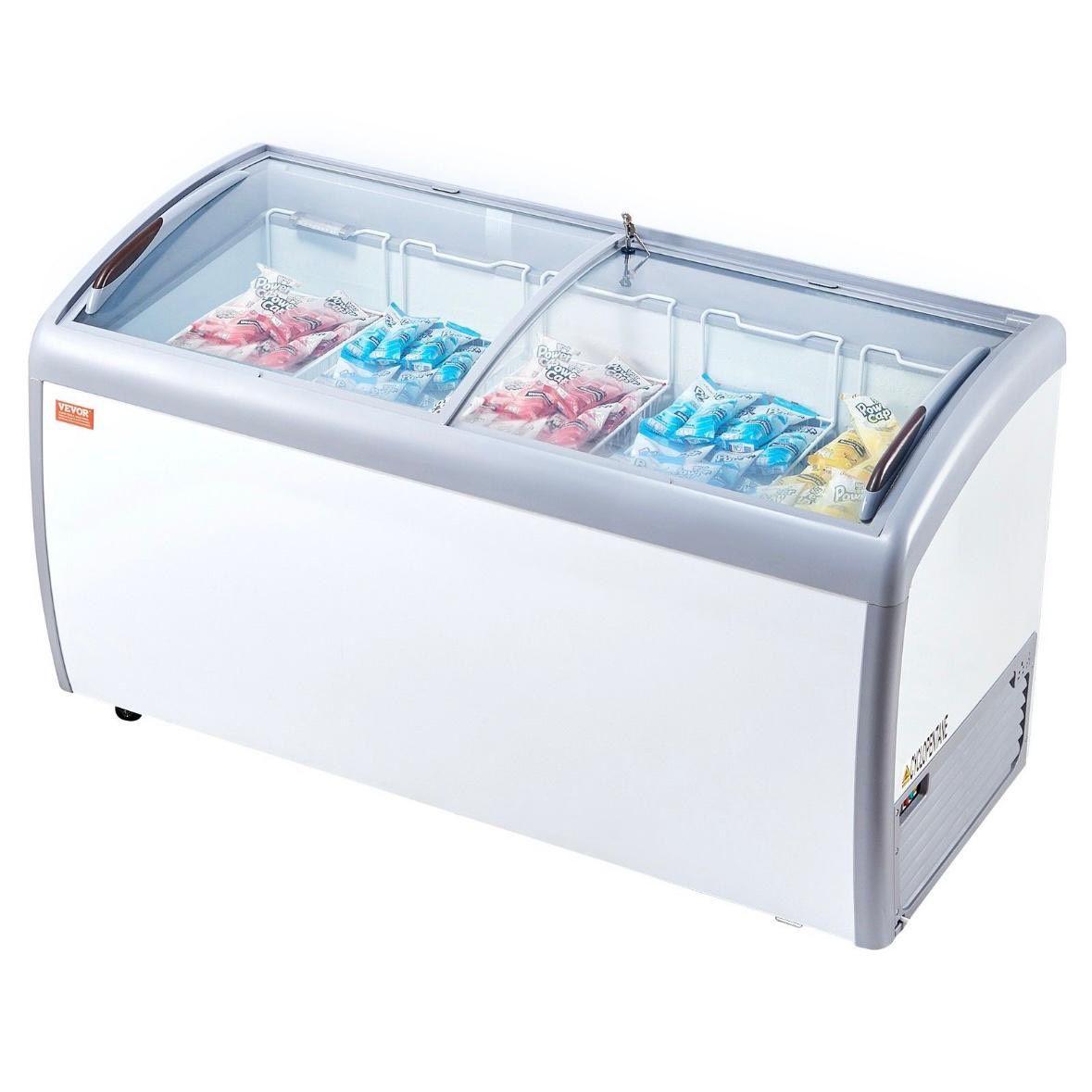 Eisvitrine 362L Tiefkühltruhe mit LED & Glasschiebetüren