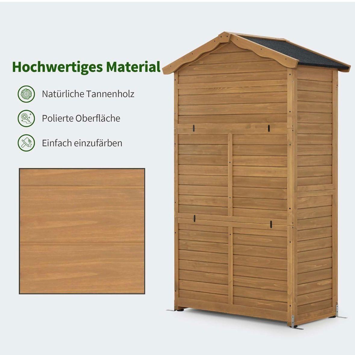 Gartenschrank Geräteschrank Holz Outdoor Geräteschuppen Garten