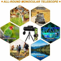 Monokular 80×100 HD mit Smartphone-Adapter & Stativ