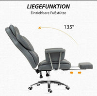 Ergonomischer Bürostuhl mit Liegefunktion Fußstütze & Mikrofaserbezug