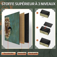 Kommode mit 7 Schubladen im Vintage-Design Stoffoptik & Metallrahmen