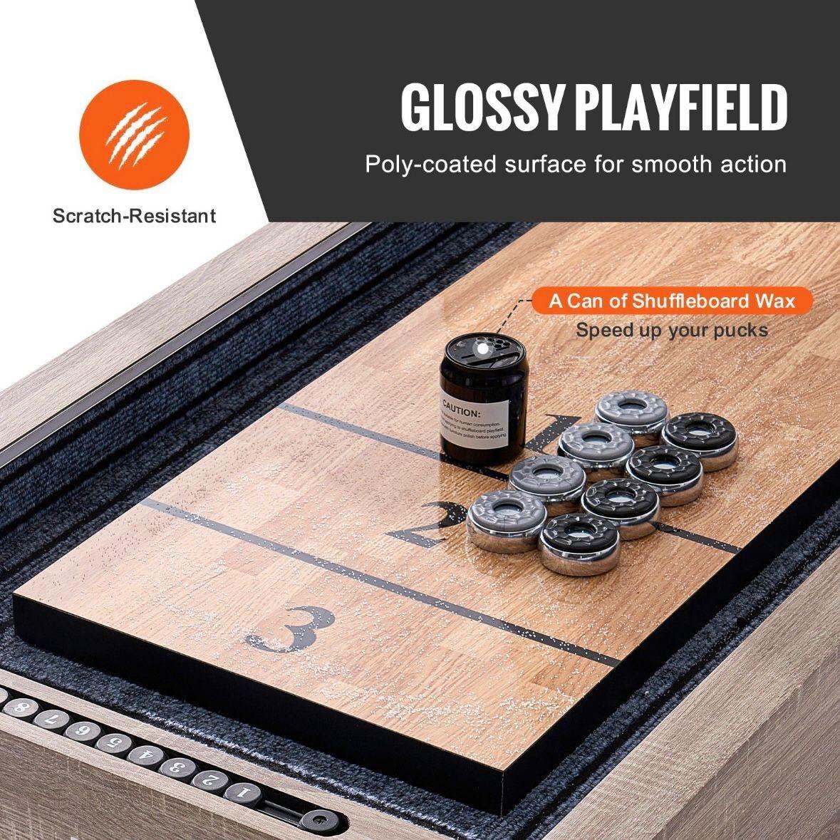 2in1 Shuffleboard-Tisch Bowling-Funktion (274 cm) LED-Beleuchtung