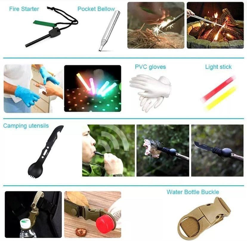 33tlg Survival-Set im Rucksack Outdoor & Notfallausrüstung