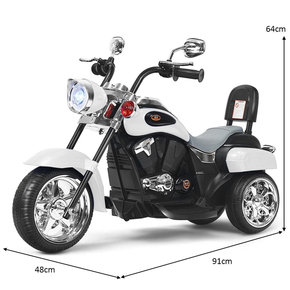 Elektrisches Kinder-Motorrad Dreirad Weiß