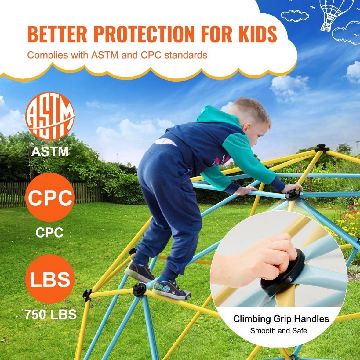 Geometrische Kletterkuppel Ø3m Klettergerüst für Kinder
