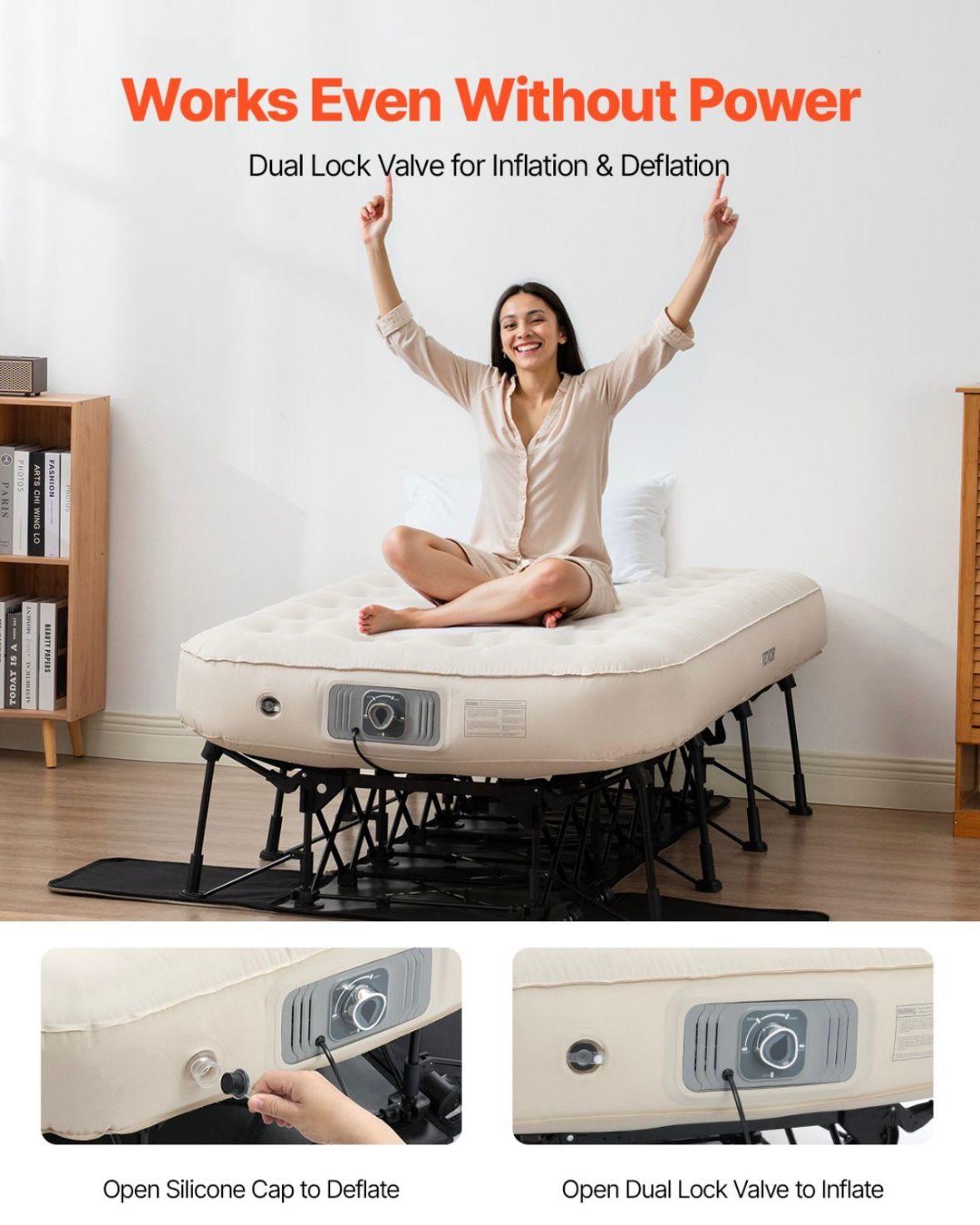 Luftbett mit Rahmen & Elektropumpe Komfort-Gästebett