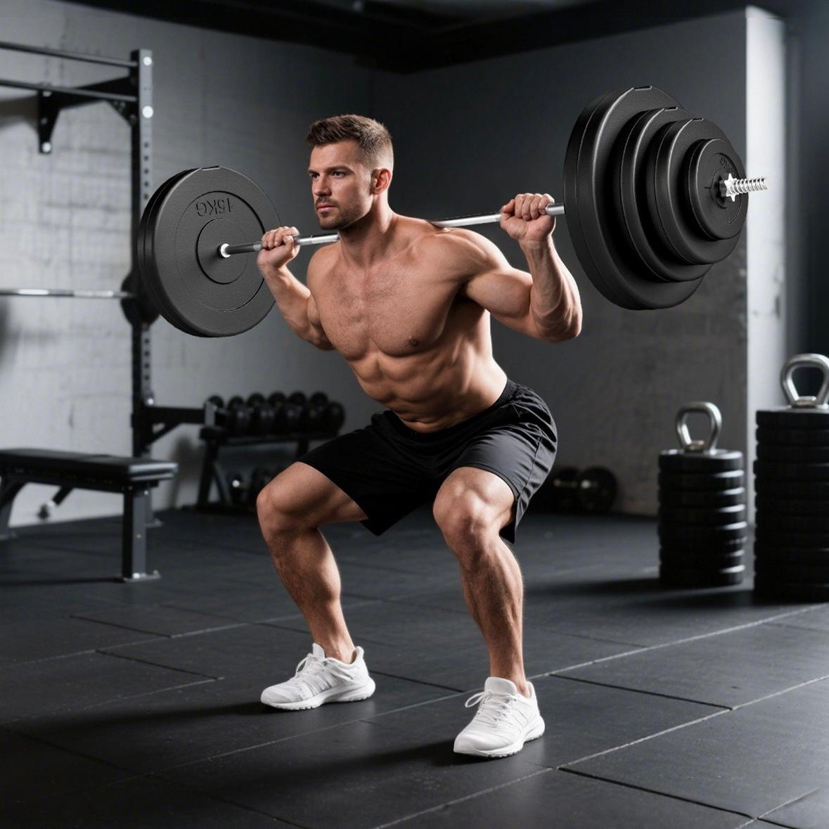70-kg Langhantelset für effektives Ganzkörpertraining