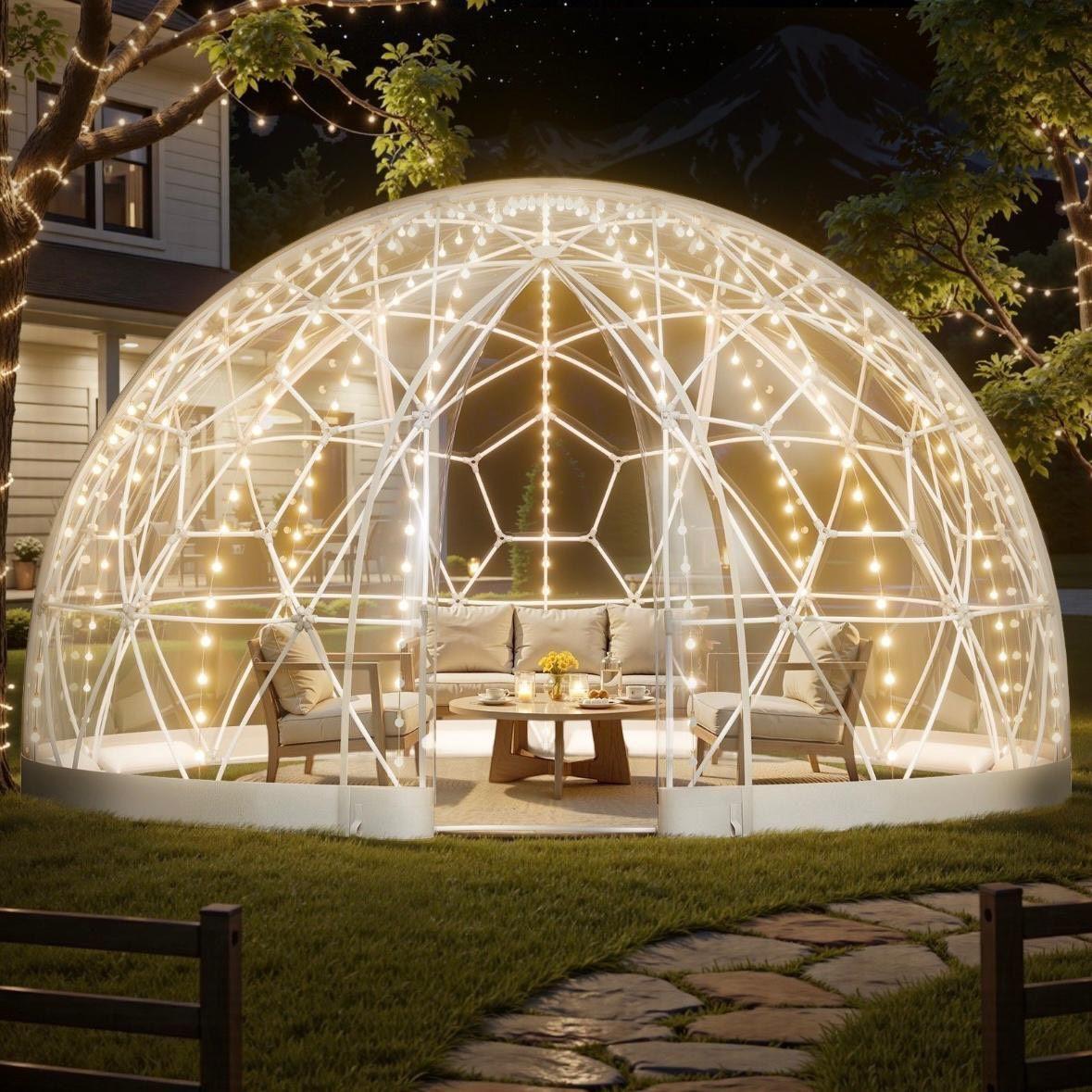 Garten Kuppelzelt 10–14 Personen mit Panoramablick