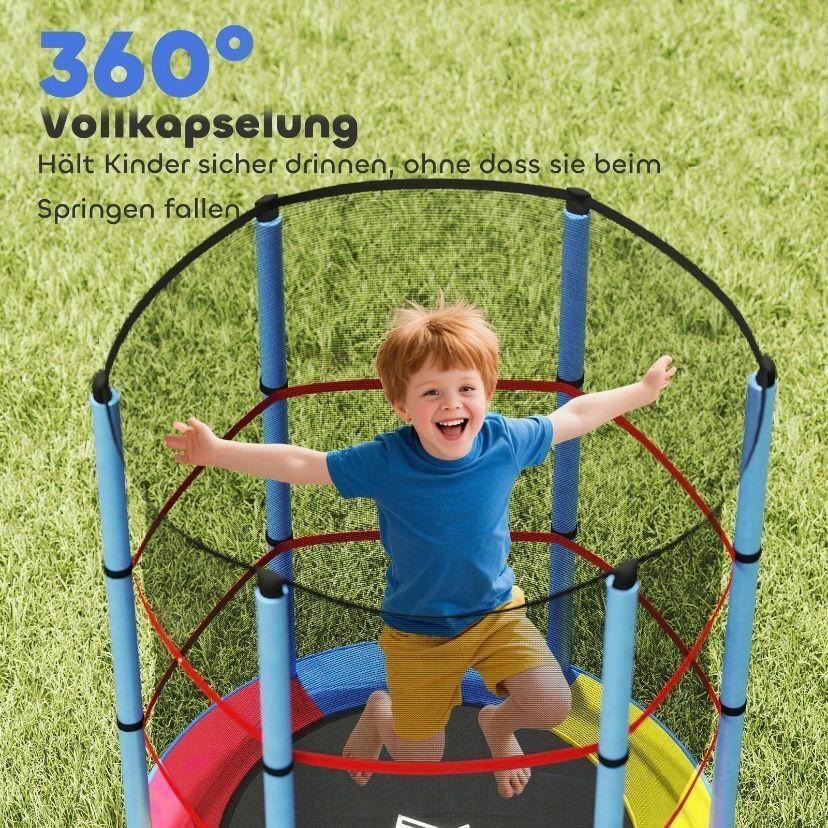 Kindertrampolin Ø140cm mit Sicherheitsnetz Indoor & Outdoor