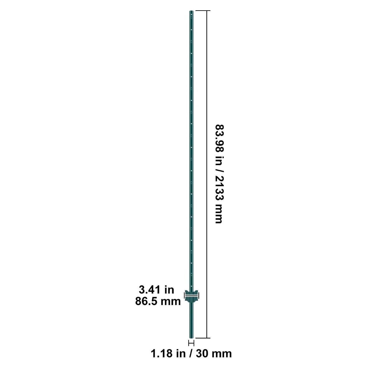 10er Set Zaunpfosten Metall 213cm