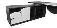 Chef-Schreibtisch 220×180cm Managerschreibtisch Kunstleder