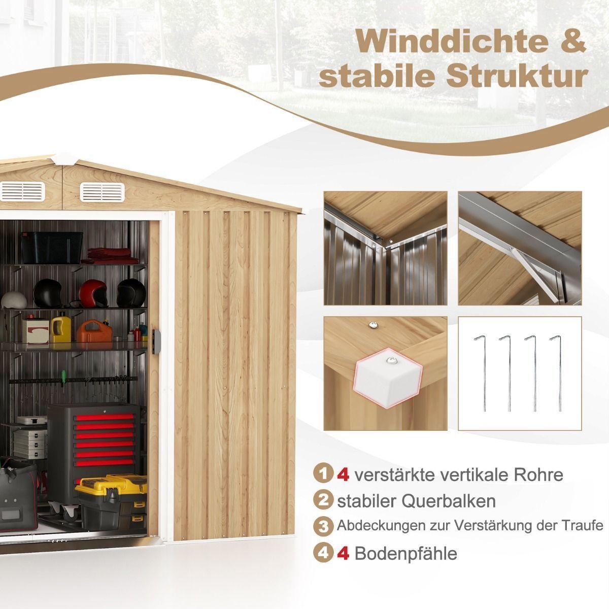 Gartenschuppen Gerätehaus 7m³ Schuppen Geräteschrank