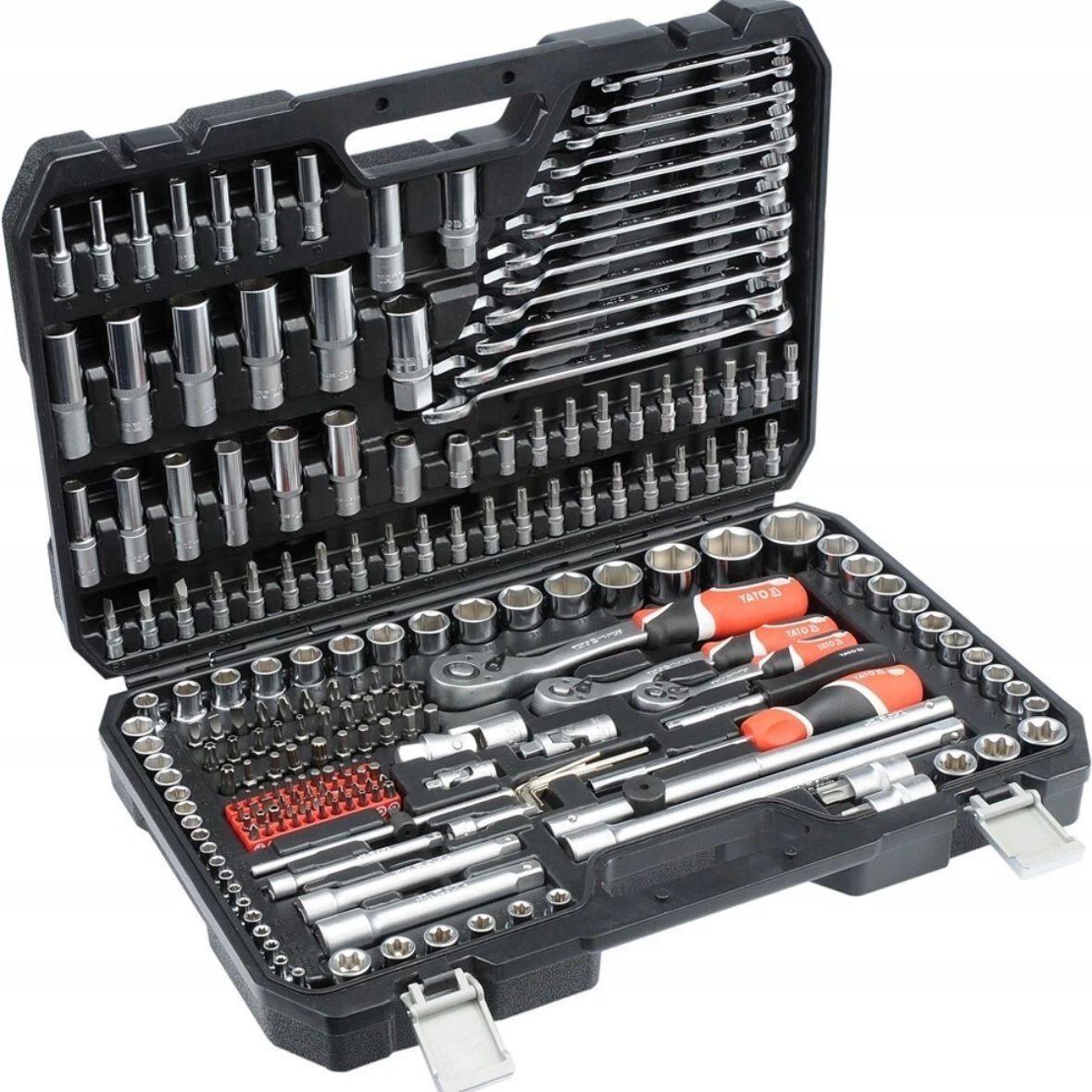 216-tlg. Profi-Werkzeugkoffer aus Chrom-Vanadium-Stahl mit Ratschen-Set