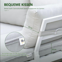 Gartenmöbel Set Aluminium Lounge 3-teilig Cremeweiß