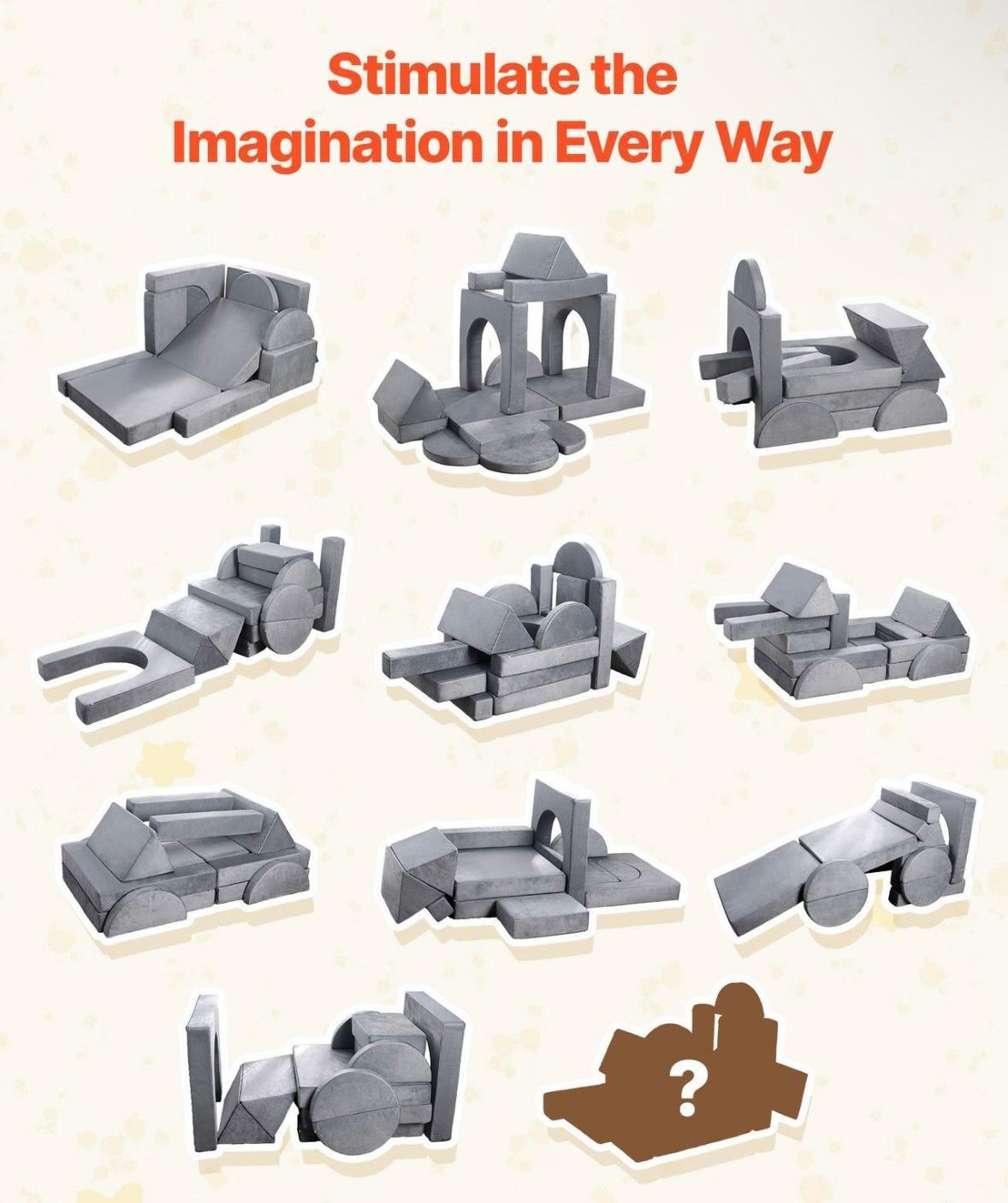 14tlg Modulares Kinder Spiel- & Kuschellandschaft