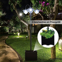 Solar Gartenleuchte 3 Lampenschirme Außenleuchte 189cm