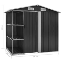 Metall-Gartenhaus mit Regal Anthrazit Geräteschuppen