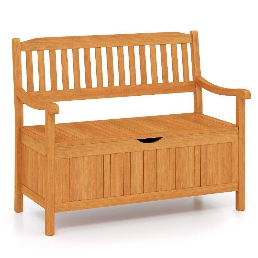 Gartenbank Holz Stauraum Akazie Sitzbank Truhe