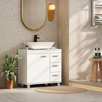 Waschbeckenunterschrank U-Ausschnitt Badschrank mit Schubladen & Soft-Close