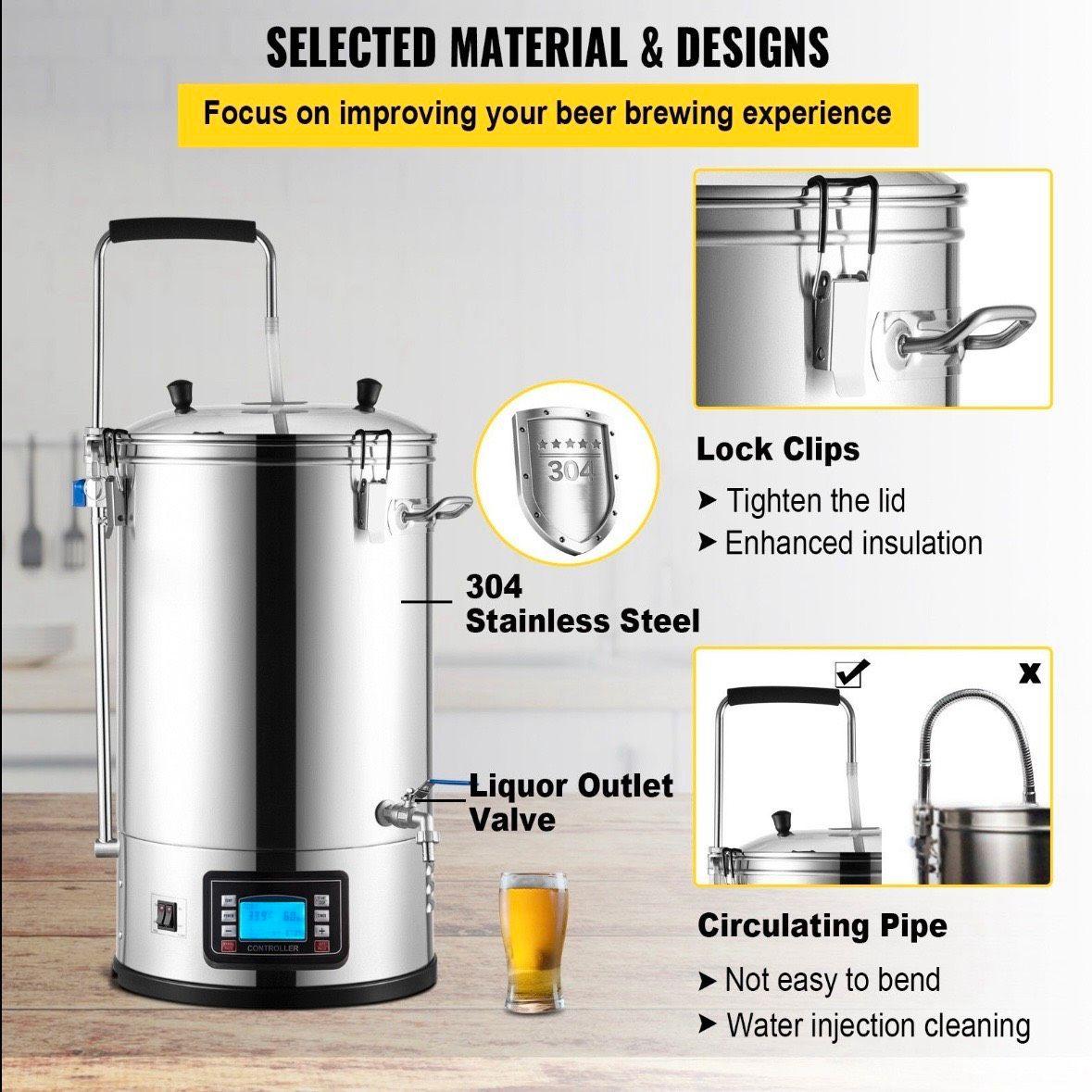 Bierbrauanlage Edelstahl 30L Braukessel Homebrew LCD Komplettset