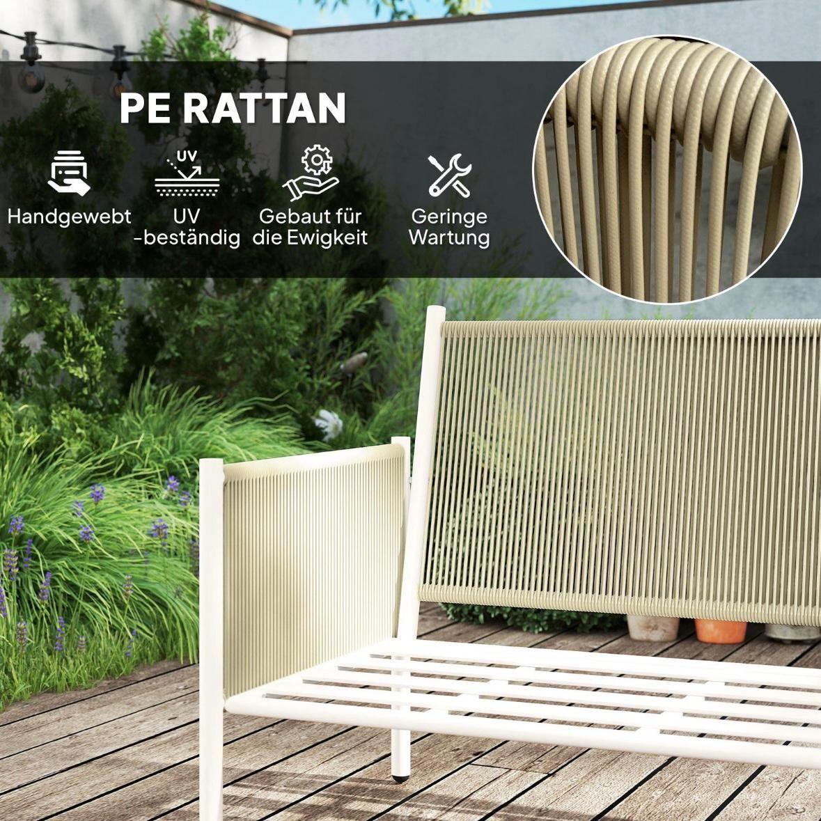 Polyrattan Gartenmöbel Set 4-teilig  Sofa, Sessel & Couchtisch