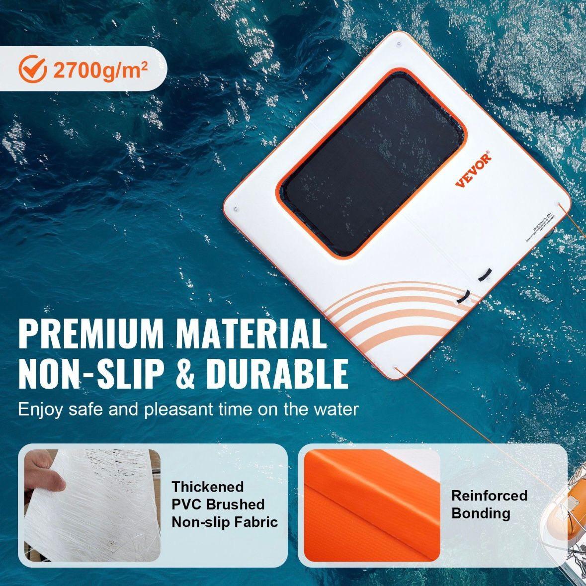Aufblasbares Schwimmdock mit Trampolin-Netzpool 3,04×3,04m