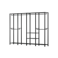 Offener Kleiderschrank XXL mit 10 Regalen & 4 Kleiderstangen extrem belastbar