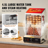 Hot Dog Dampfgarer 2 Etagen mit Brötchenwärmer Edelstahl Gastro