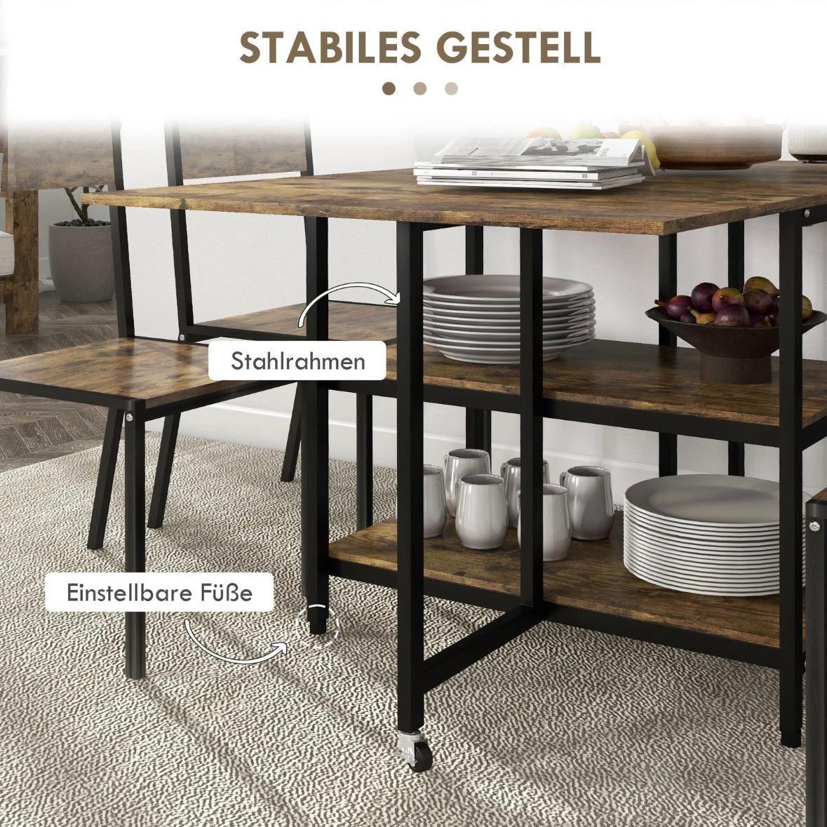 Klapptisch ausziehbar mit Regal