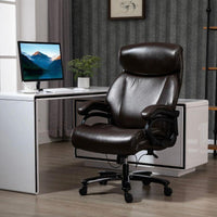 Ergonomischer Bürostuhl Braun mit Wippfunktion & PU-Leder