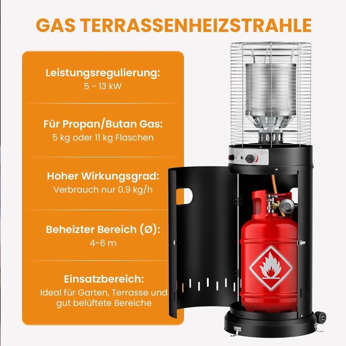 Gas Terrassenheizer 13 kW Heizstrahler Gartenheizung