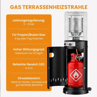 Gas Terrassenheizer 13 kW Heizstrahler Gartenheizung