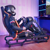 Racing Simulator Cockpit mit Sitz Lenkradständer verstellbar