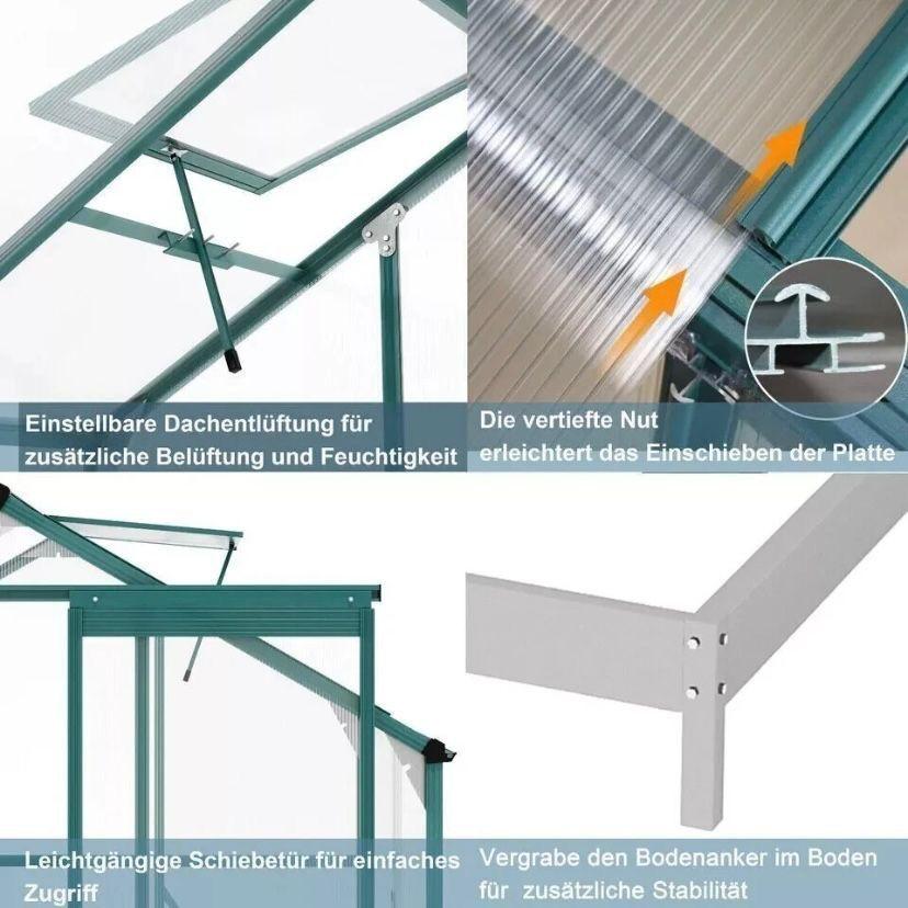 Aluminium Gewächshaus Polycarbonat Garten