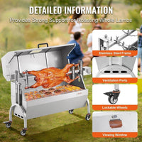 Elektrischer Spanferkelgrill aus Edelstahl mit 52W Motor
