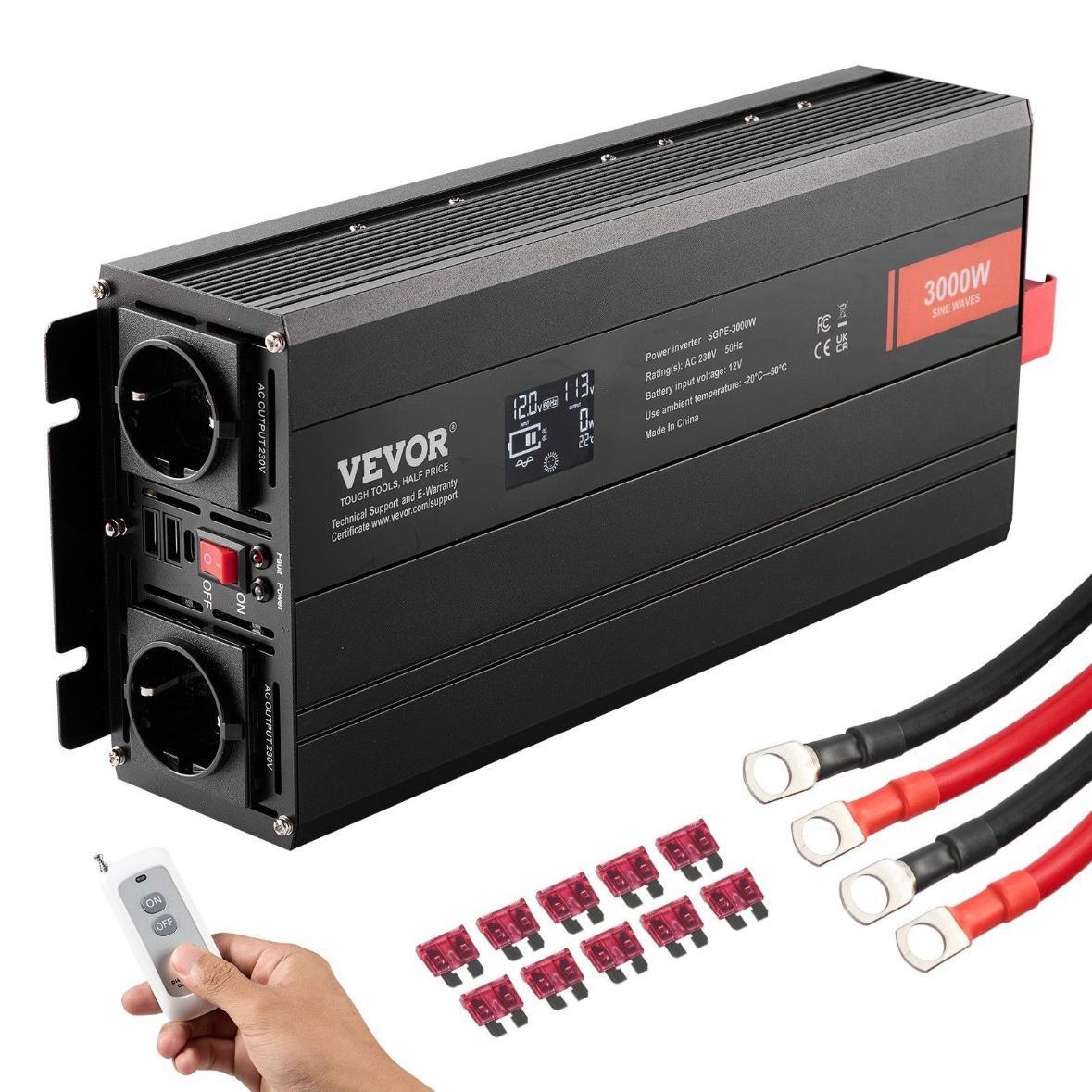 3000W Sinus Wechselrichter 12V auf 230V  Spannungswandler