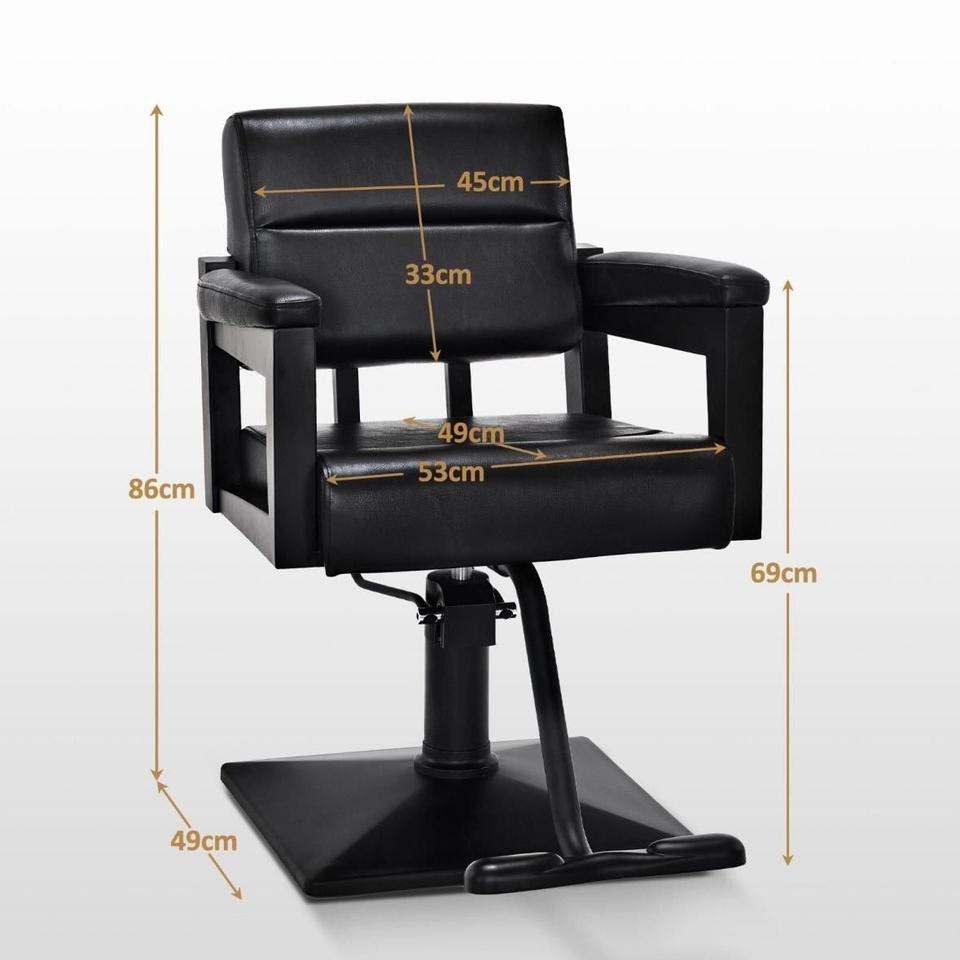 Friseurstuhl Barberstuhl höhenverstellbar 360° Schwarz