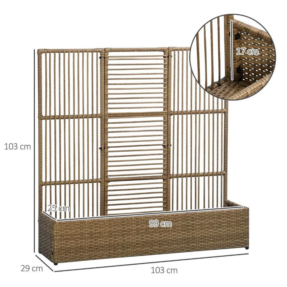 Polyrattan Hochbeet Rankgitter Blumenkasten