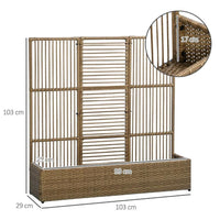 Polyrattan Hochbeet Rankgitter Blumenkasten