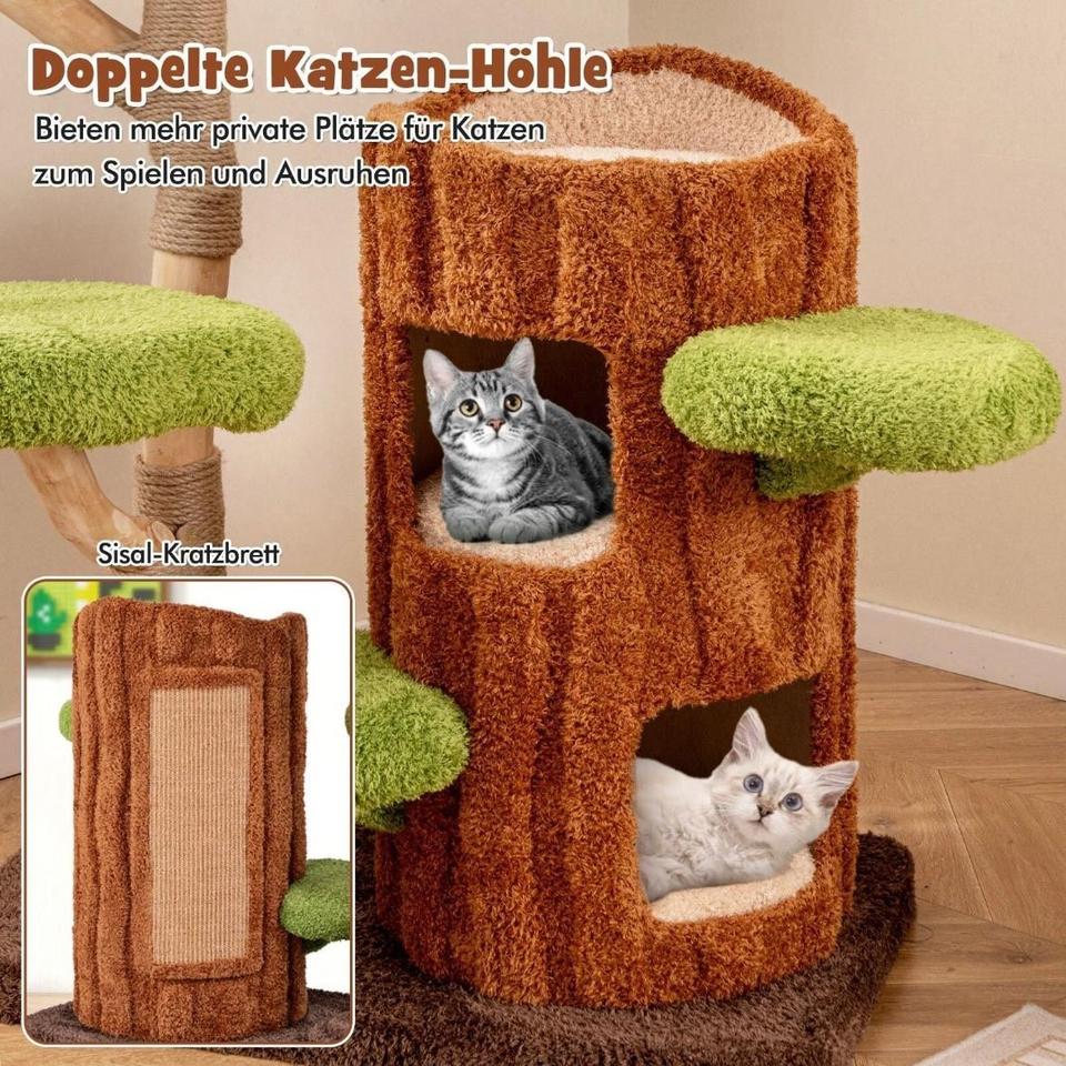 141cm Kratzbaum Katzenbaum Kletterbaum Massivholz