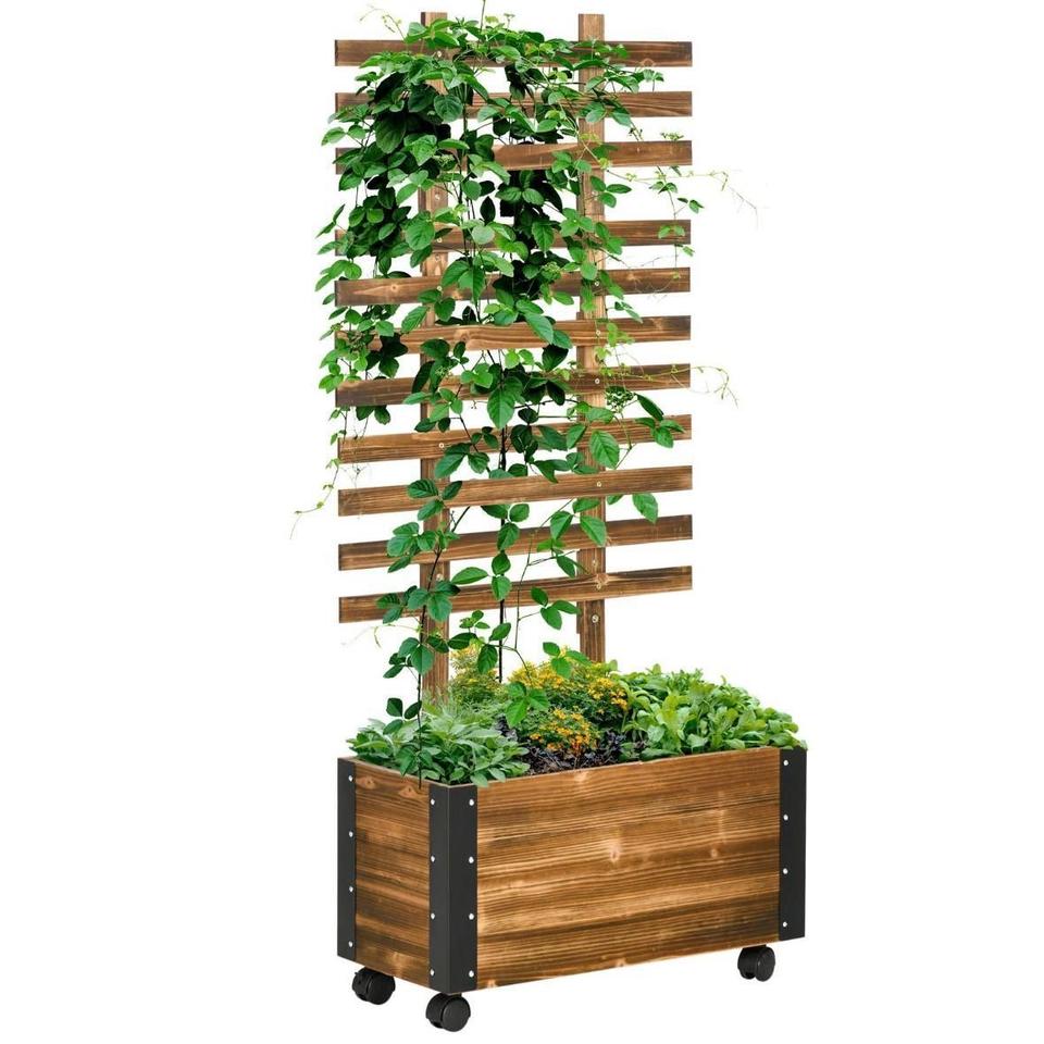 Hochbeet Rankgitter Blumenkasten Tannenholz Beet