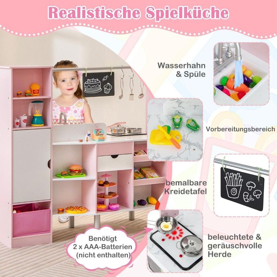 2in1 Kinderküche Kaufladen Spielküche Tafel 82 Zubehörteile