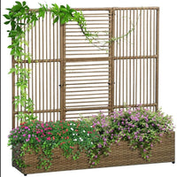 Polyrattan Hochbeet Rankgitter Blumenkasten