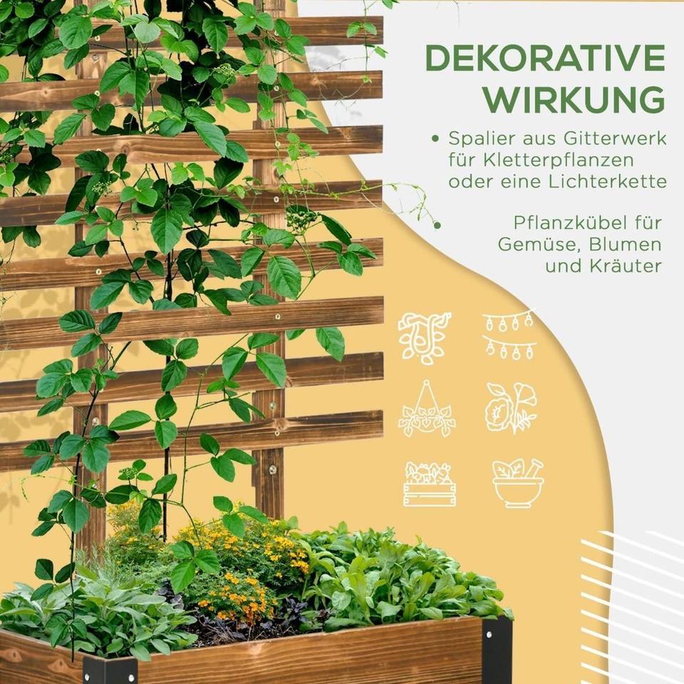 Hochbeet Rankgitter Blumenkasten Tannenholz Beet