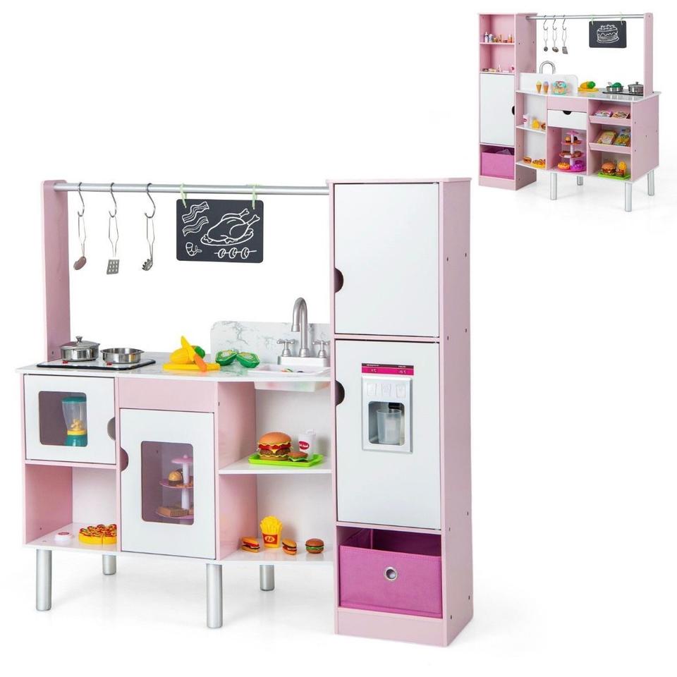 2in1 Kinderküche Kaufladen Spielküche Tafel 82 Zubehörteile